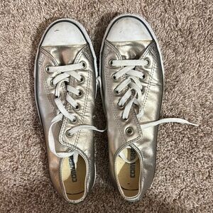 Converse Metallic Silver Low-Top Sneakers